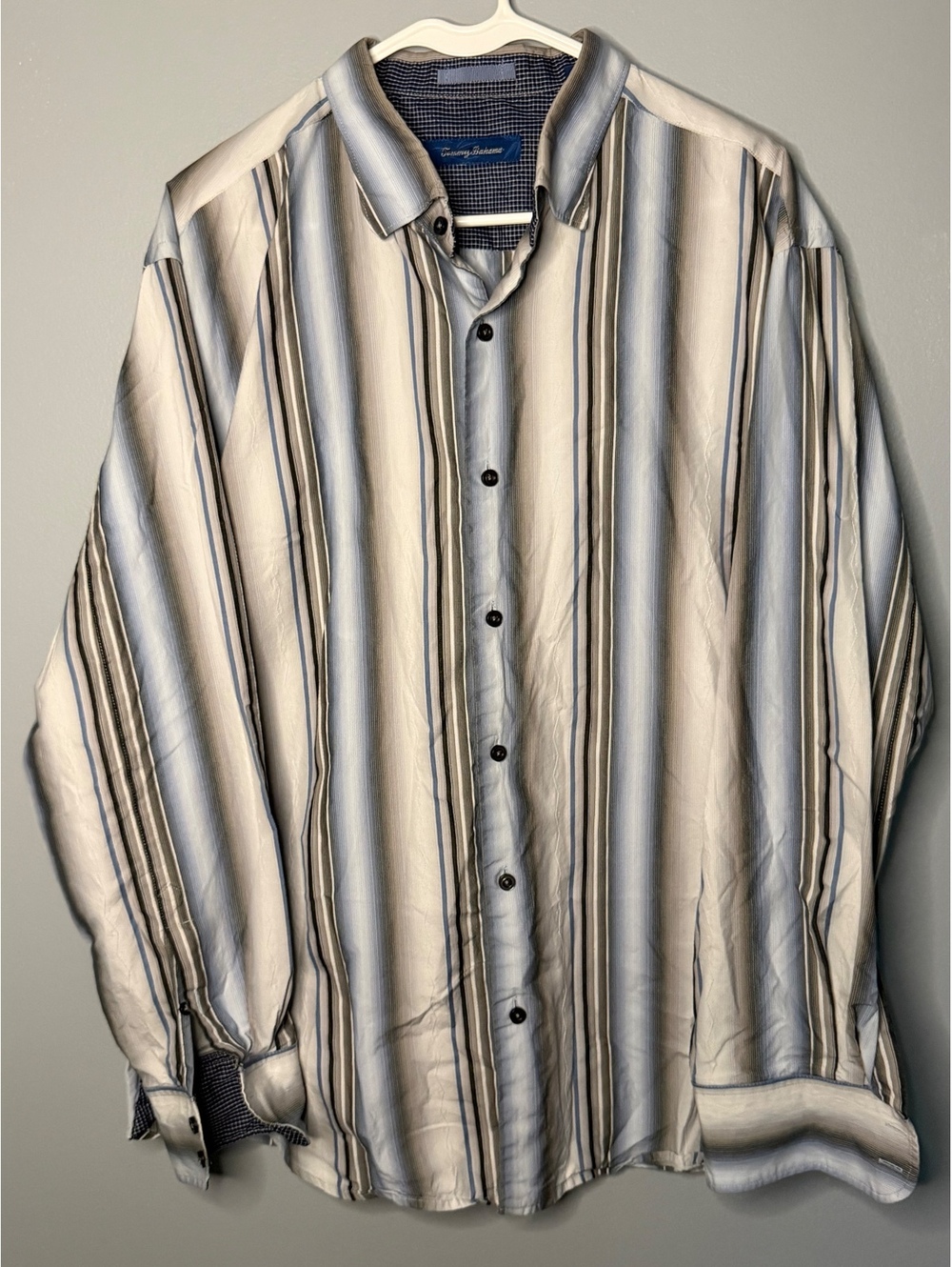 Tommy Bahama XL Silk Blend Striped Button-Up Shirt
